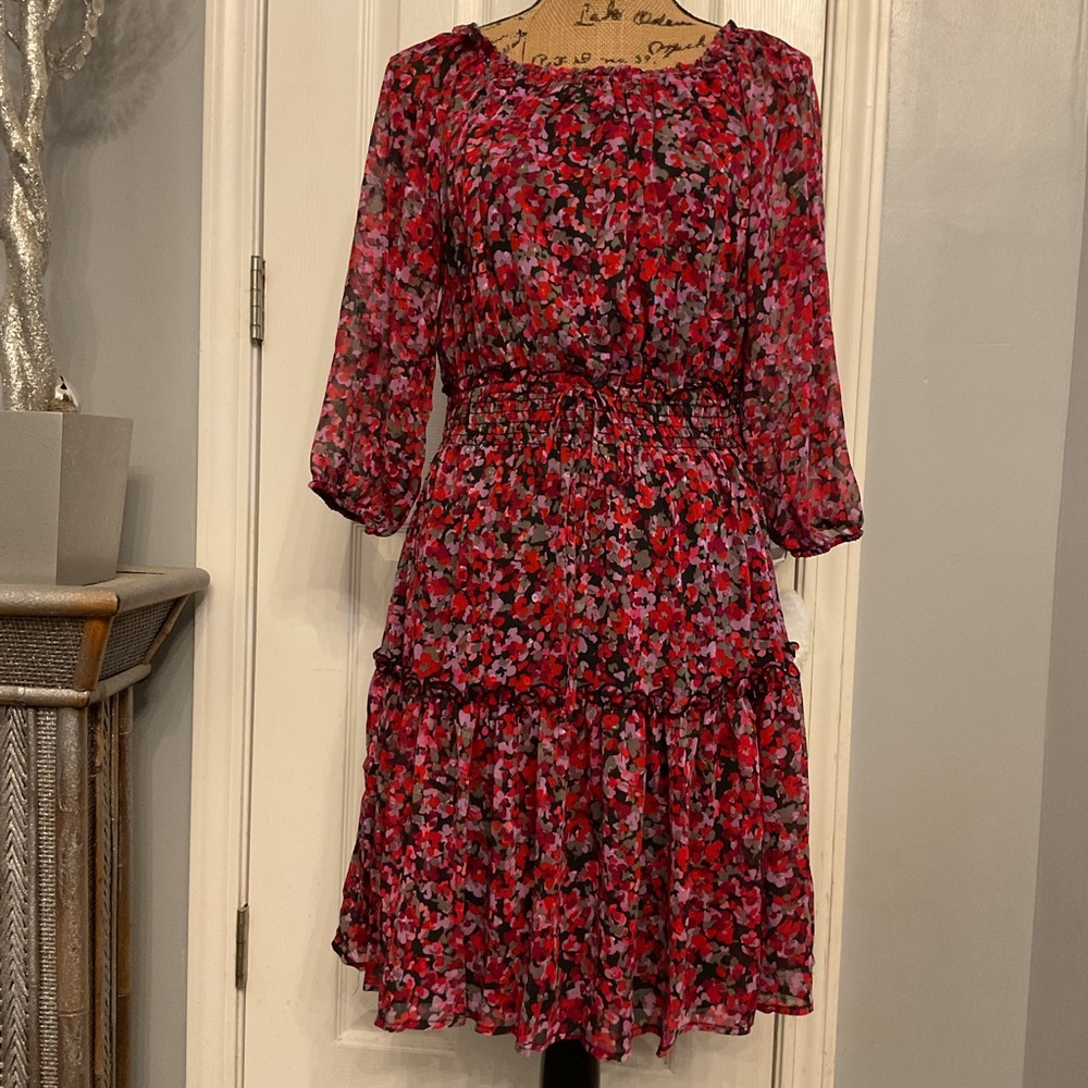 Moody Abstract Printed Dress - Picture 6 of 9